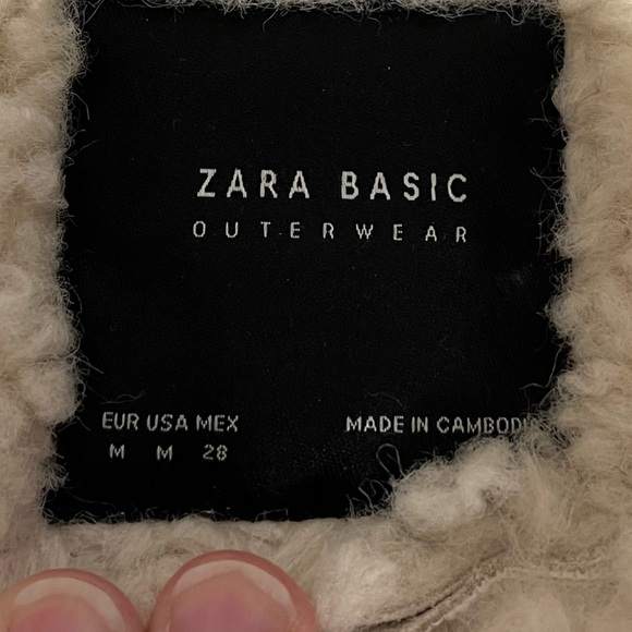 ZARA BASIC - Faux Shearling Biker Jacket M - Picture 2 of 16